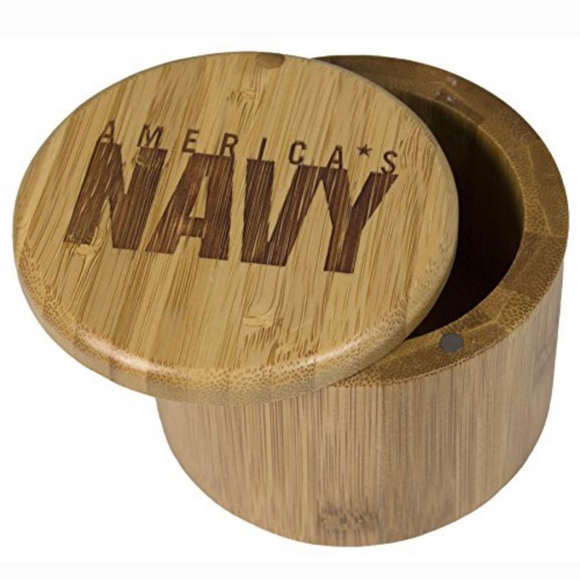 Totally Bamboo Salt Box U.S. Navy Bamboo Container - Picture 6 of 6